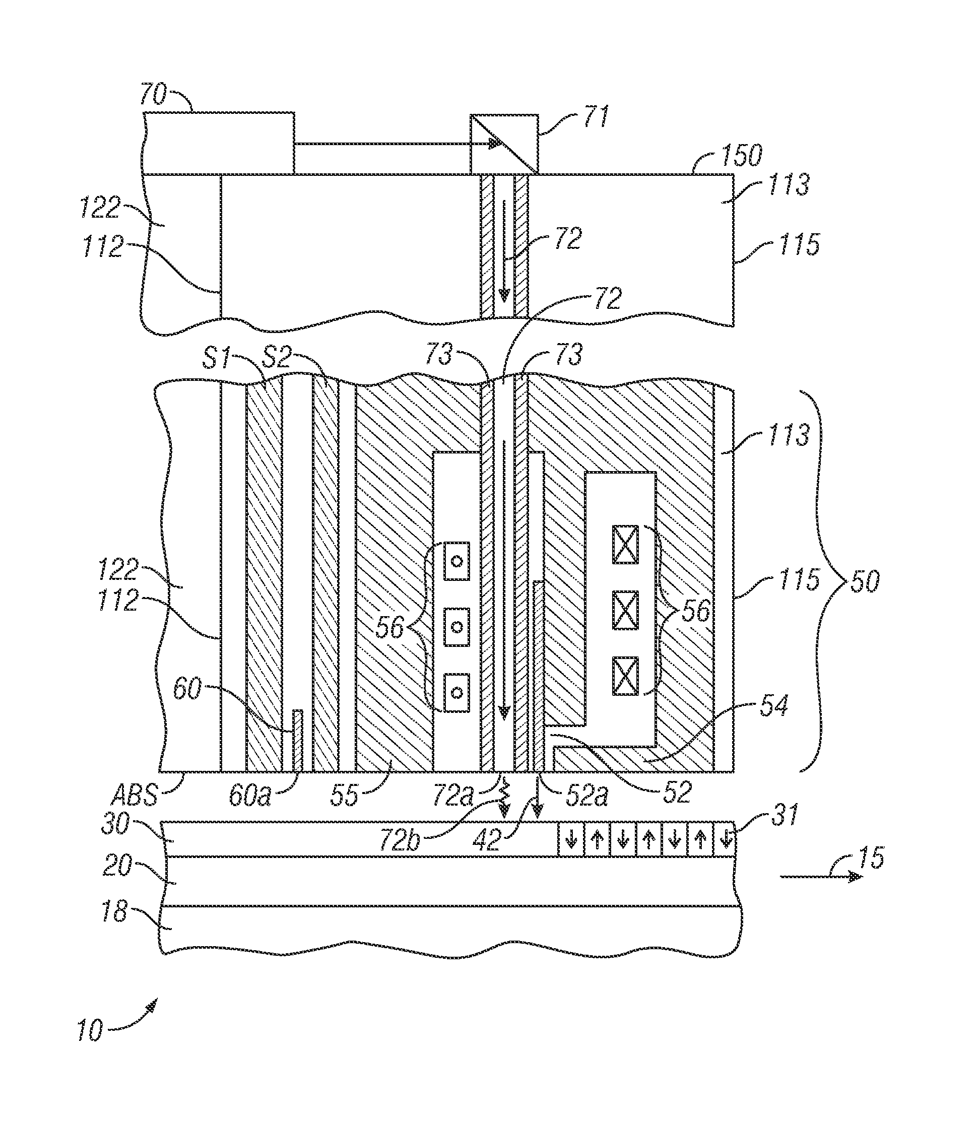 Magnetic recording disk drive with shingled writing and rectangular optical waveguide for wide-area thermal assistance
