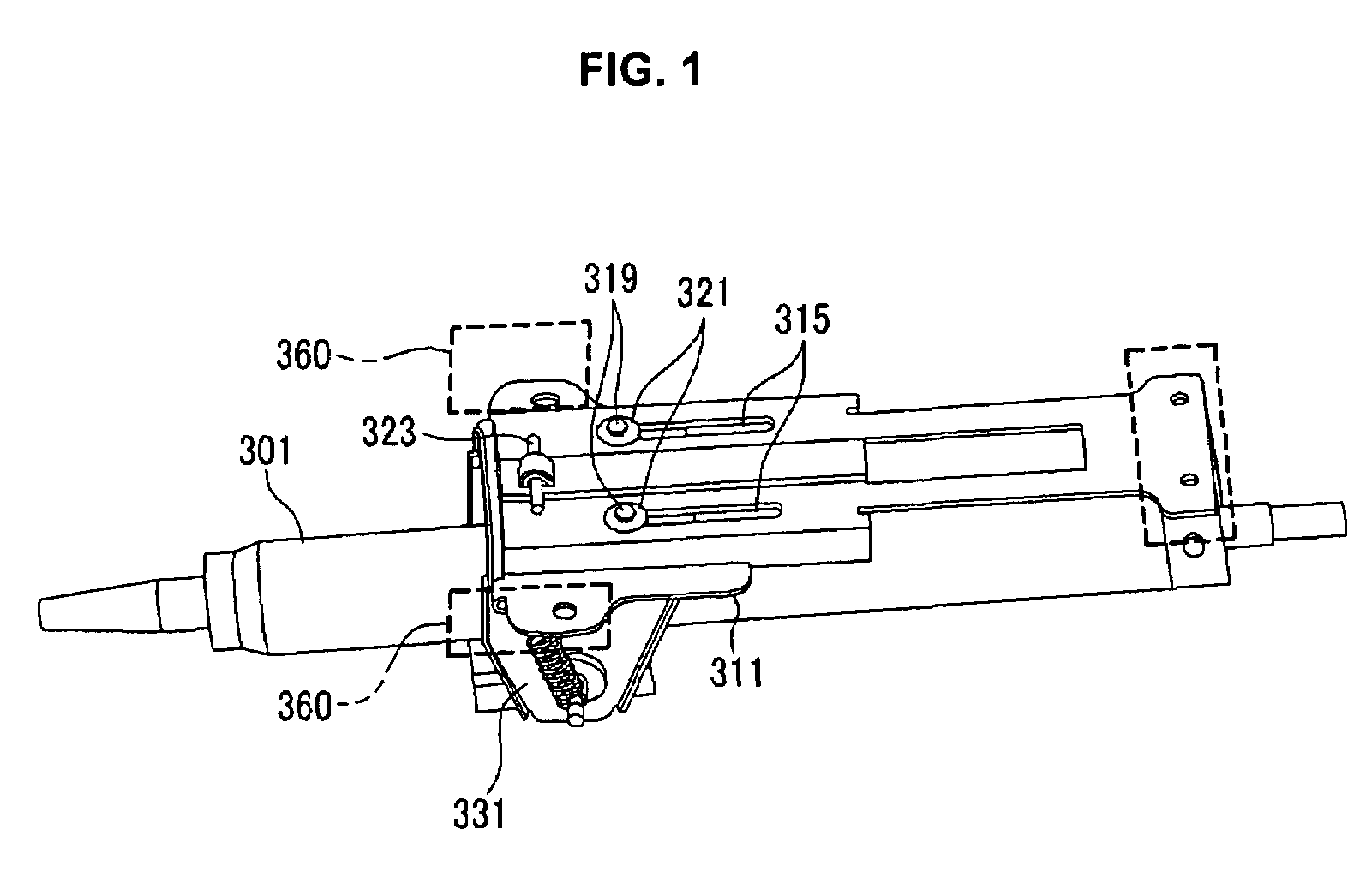 Impact absorbing system of steering column for vehicle