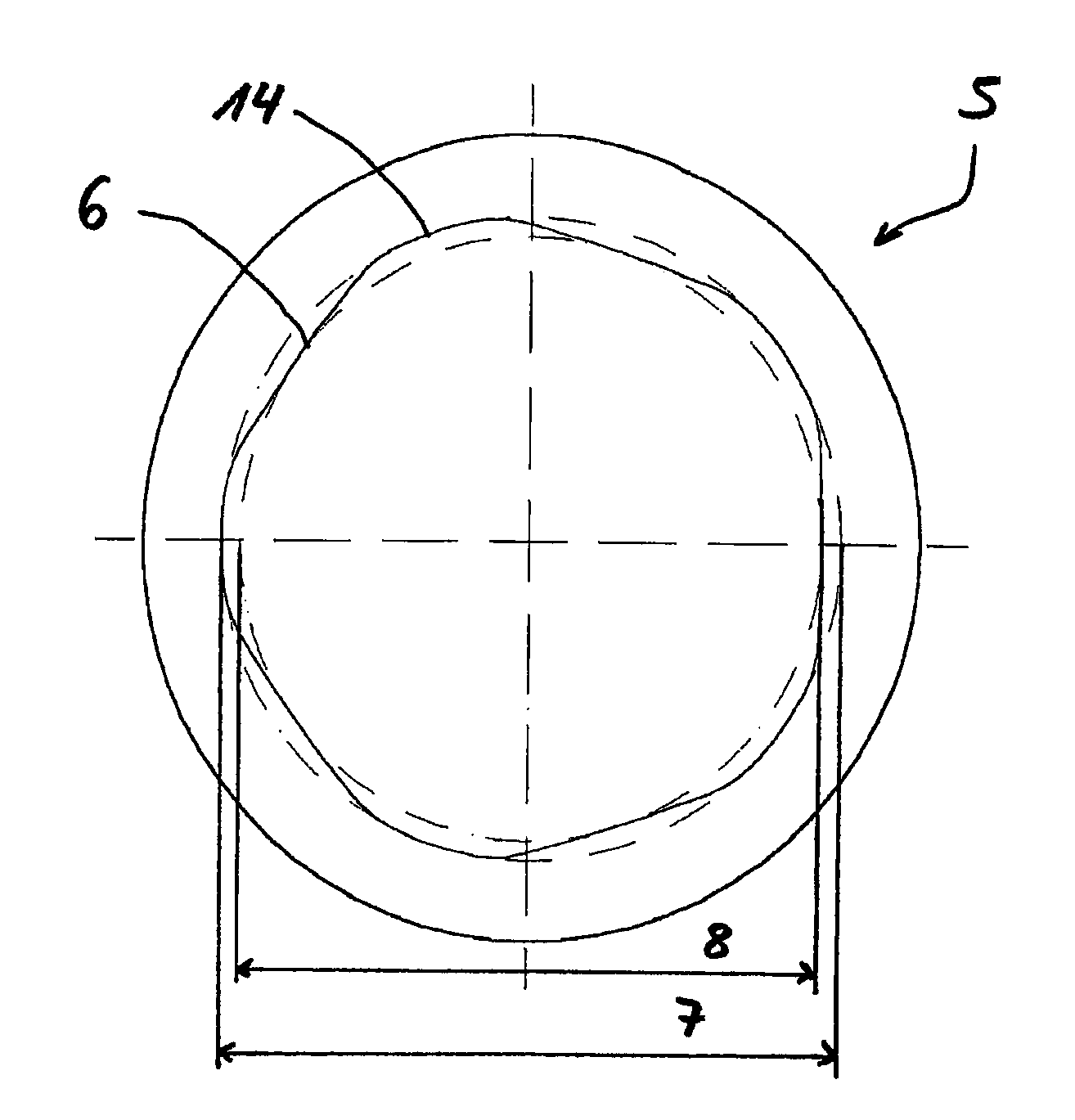 Porous plain bearing with continuous variation of the borehole compression