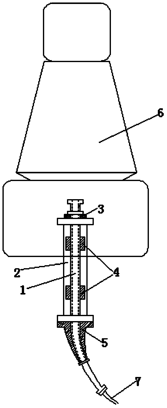 Connecting device for deepwater FPSO rotating tower and rigid stand pipe
