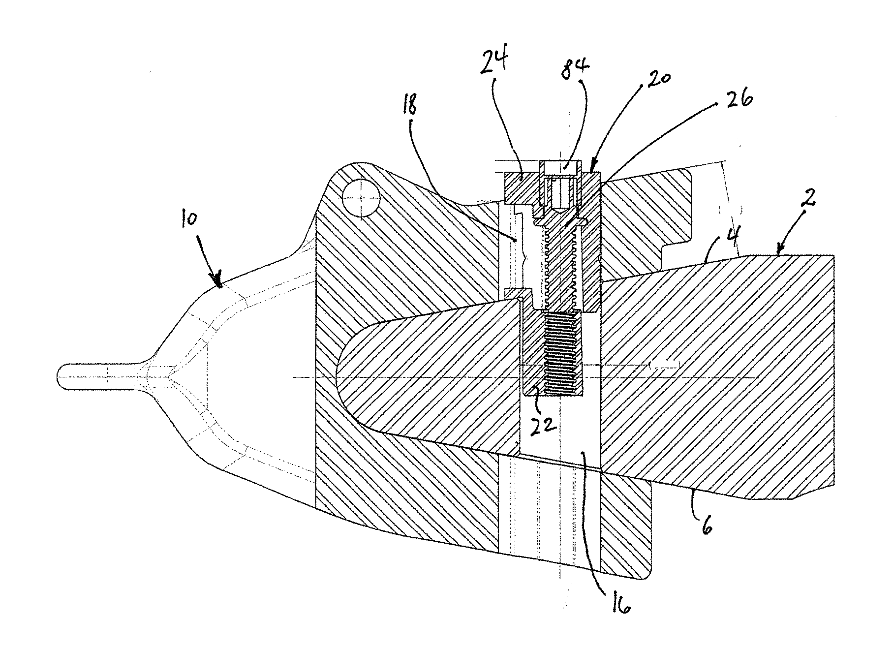 Self-locking connector pin for demountably securing consumable ground digging components to containers of earth moving equipment