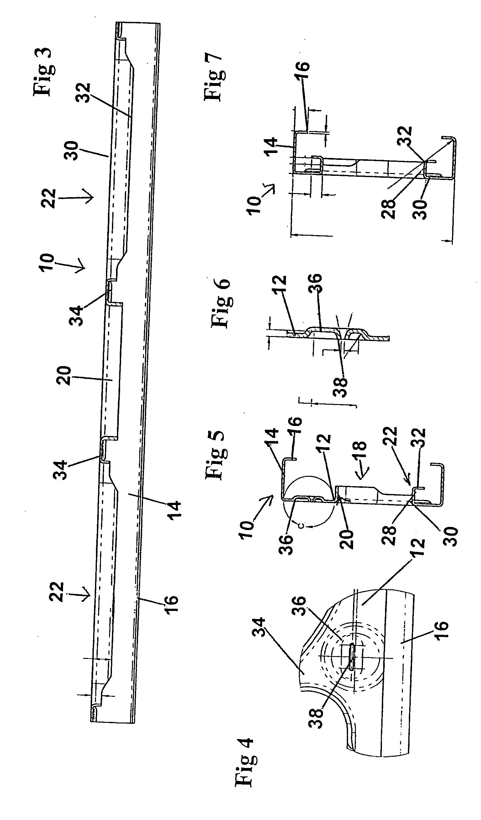 Steel stud with openings and edge formations and method for making such a steel stud