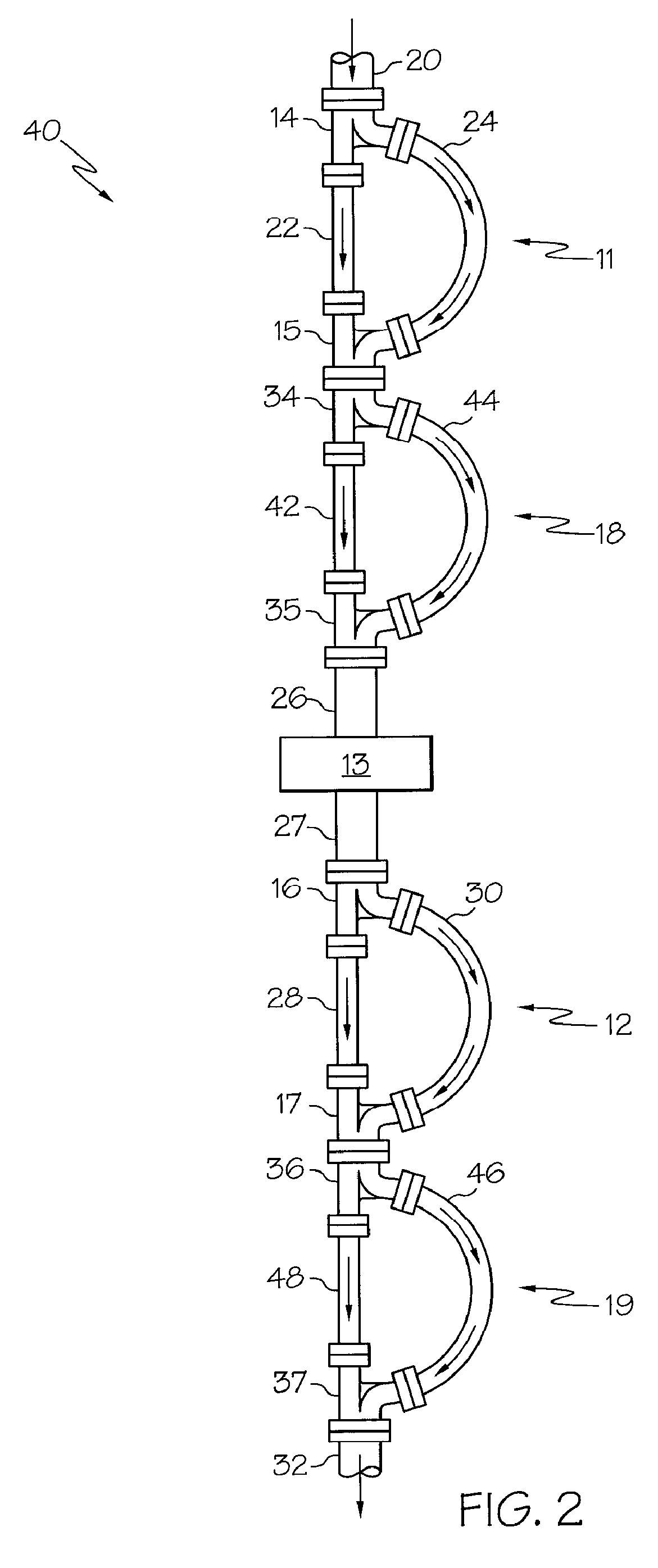 Branching Device for a Pulsation Attenuation Network