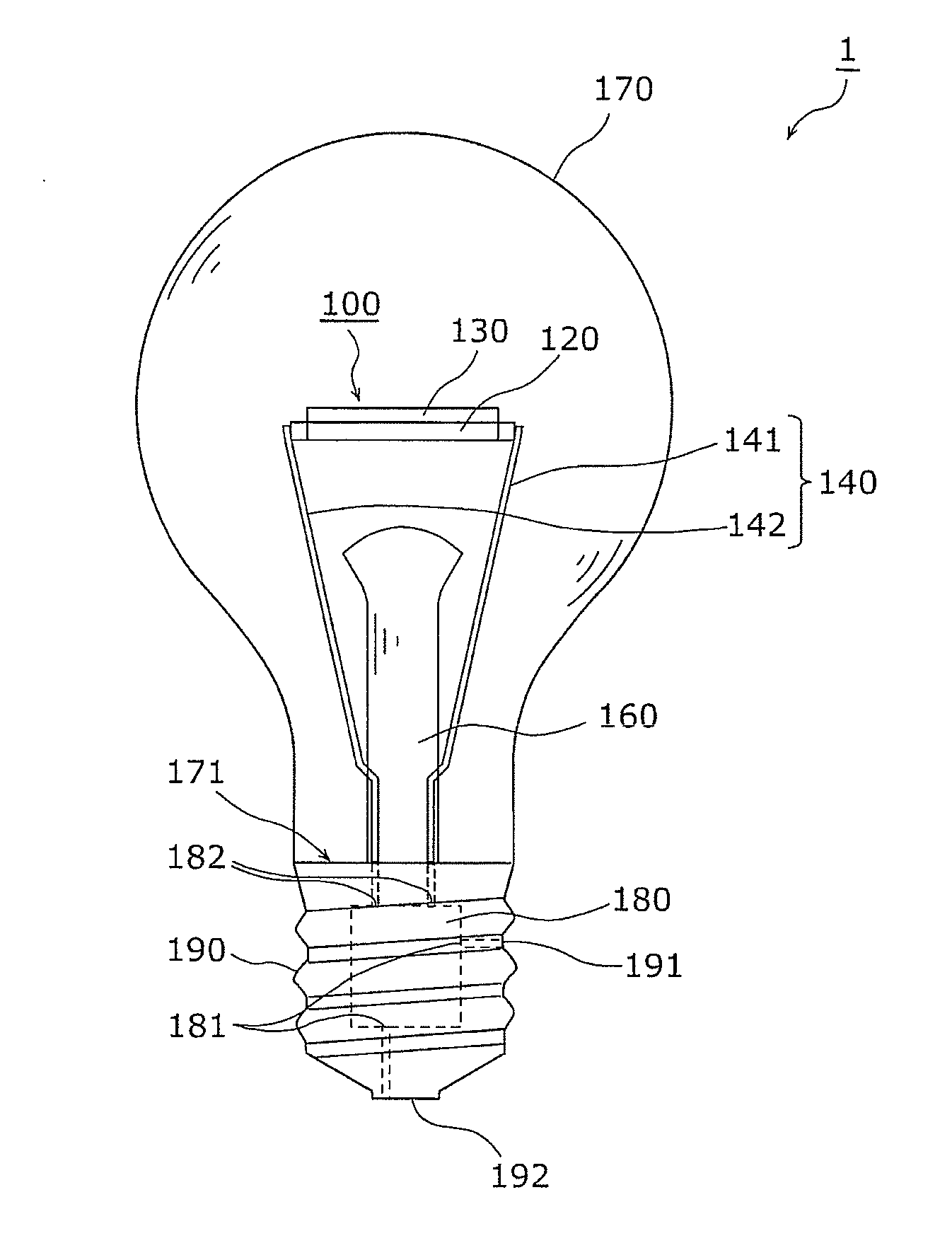 Light bulb shaped lamp