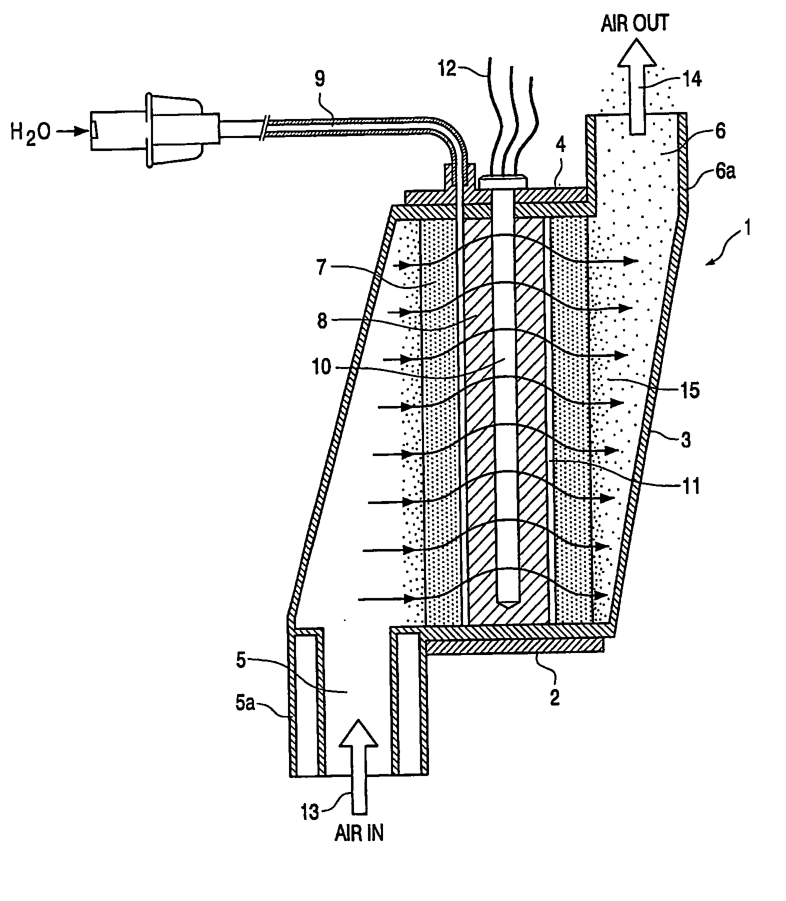 Device for heating and moistening a breathing gas