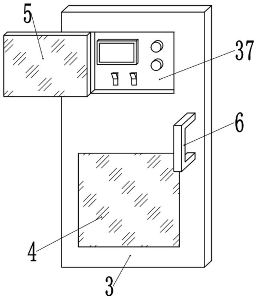 A control cabinet with sliding installation components inside