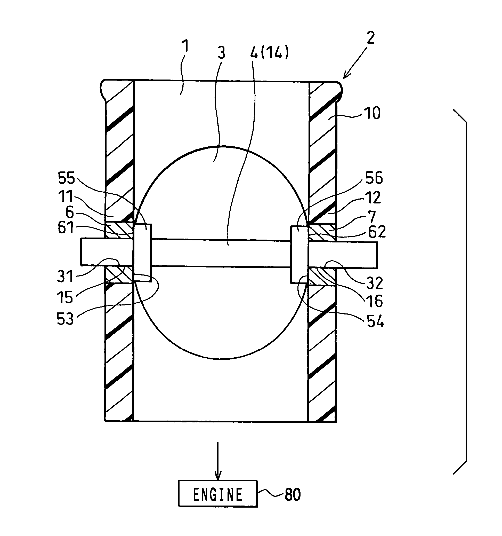 Throttle apparatus having axial displacement restricting structure