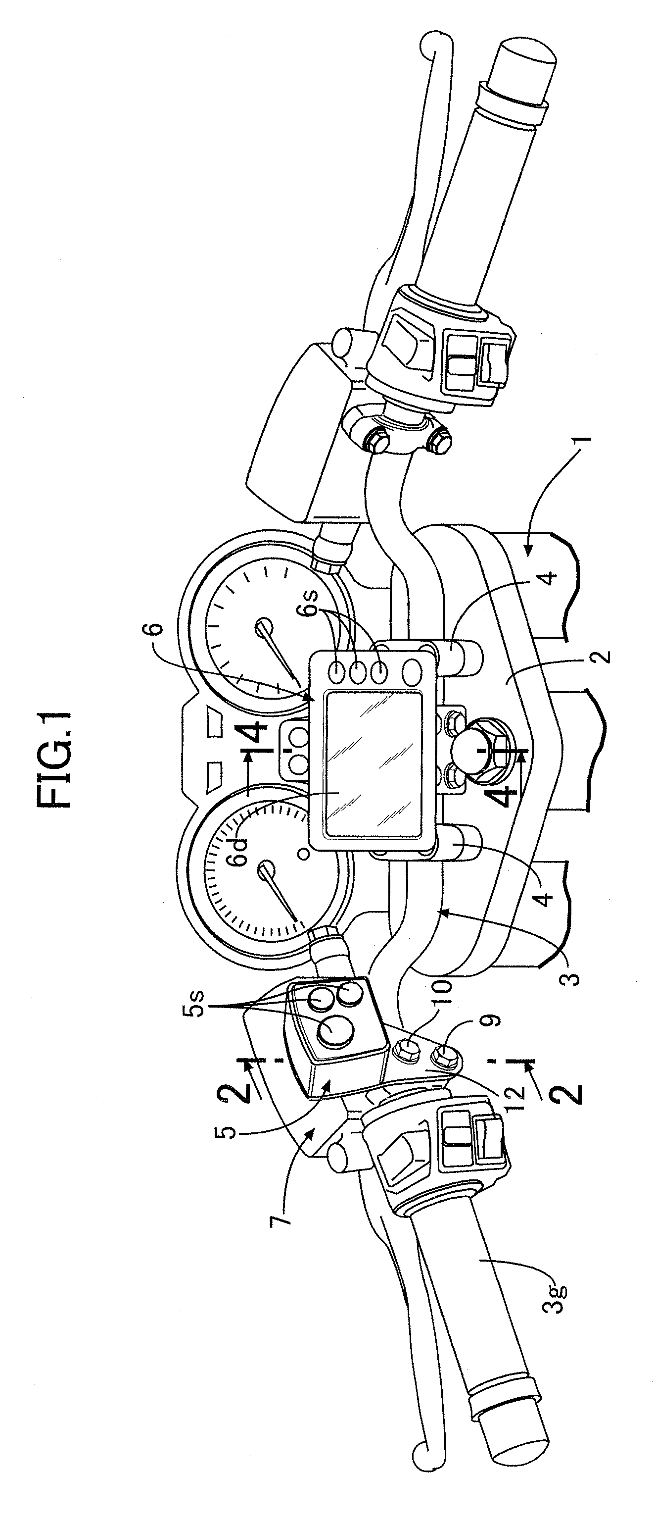 Electrical device mounting structure on a motorcycle