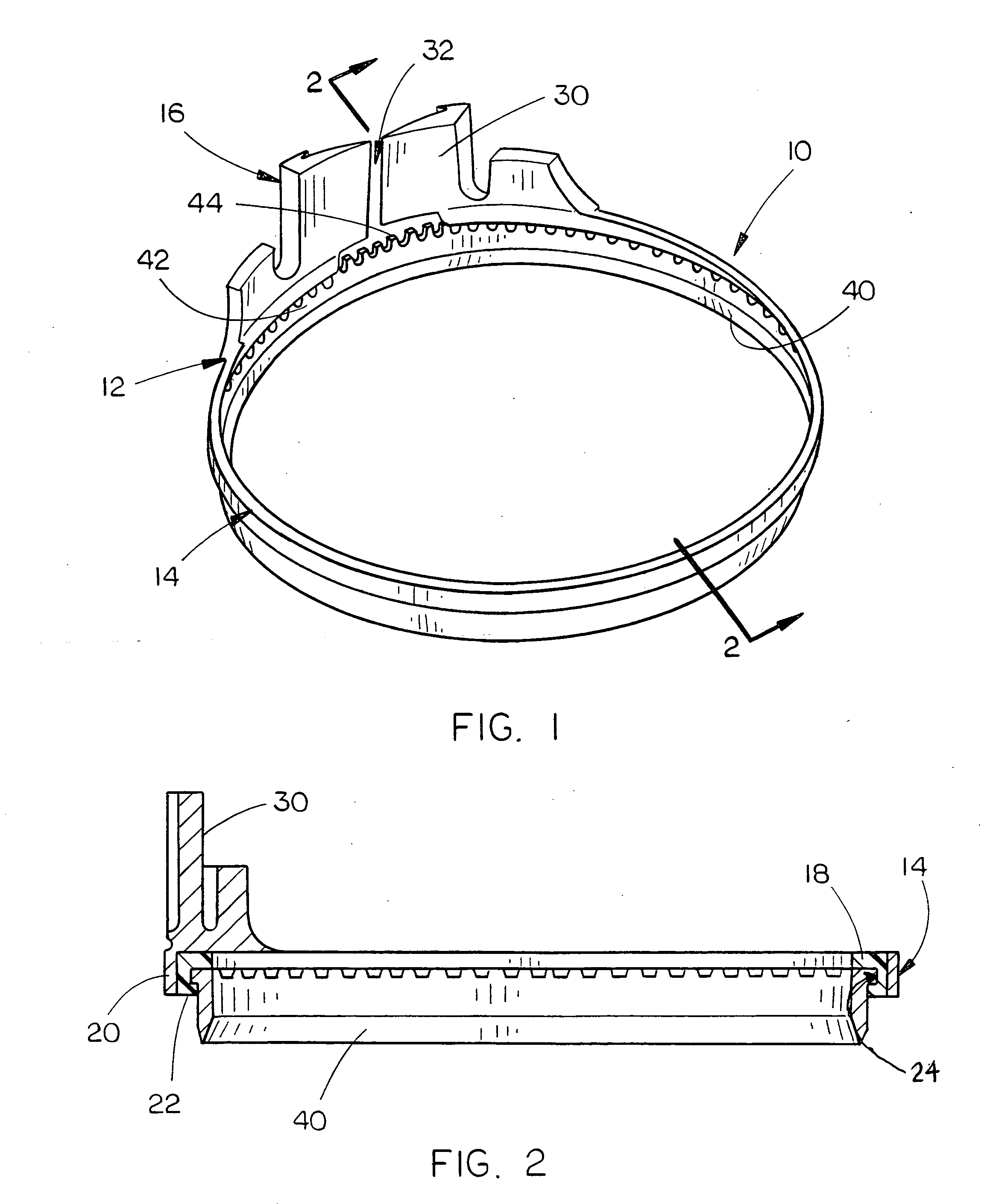 Molded plastic and metal combination cutting blade