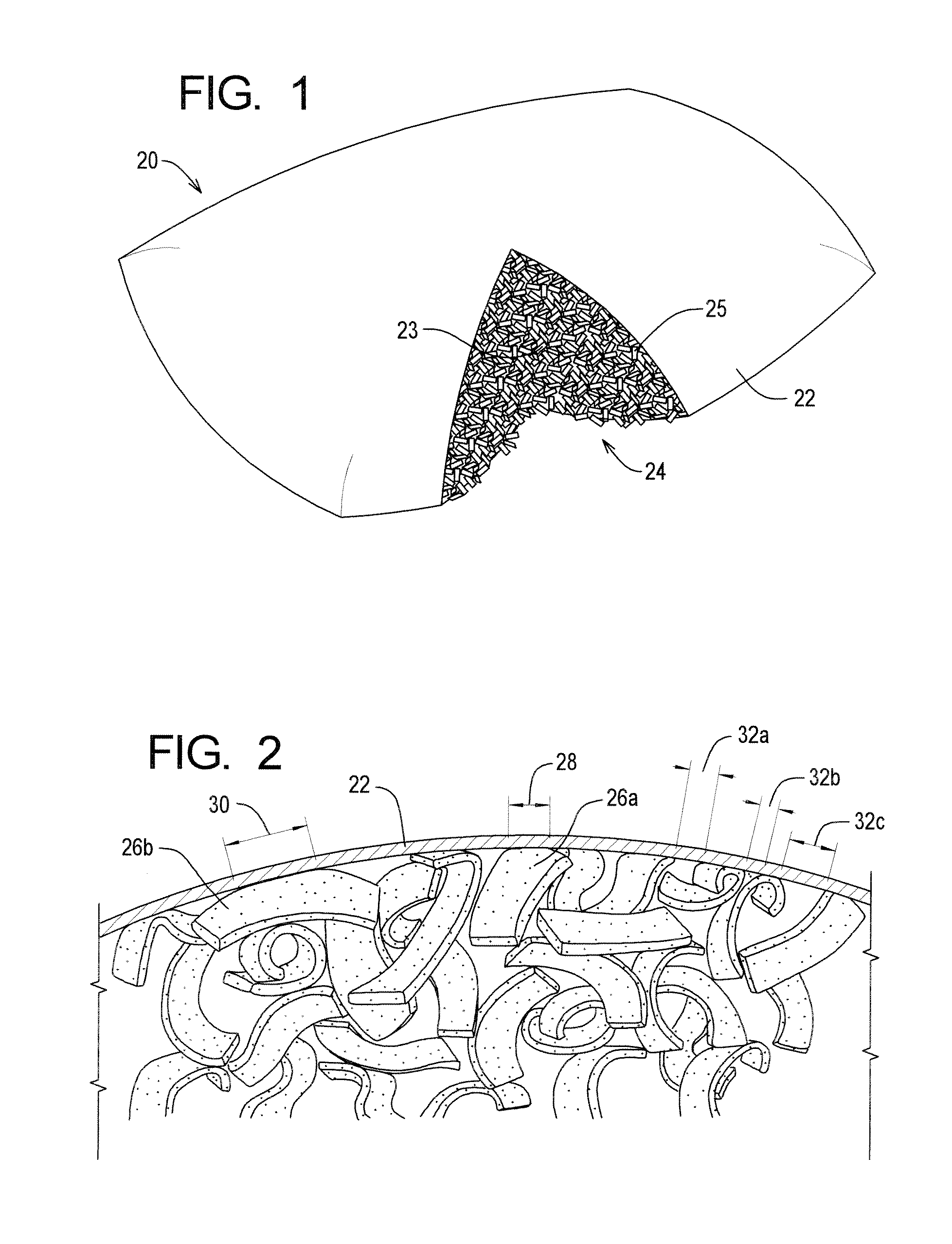 Reticulated open cell filling material