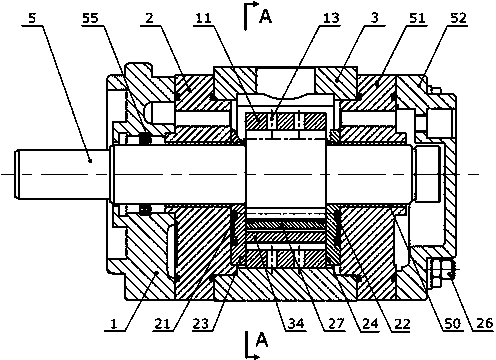 Internally meshed gear pump with radial compensation