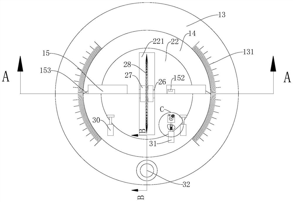 Angle-adjustable aluminum sectional material machining device