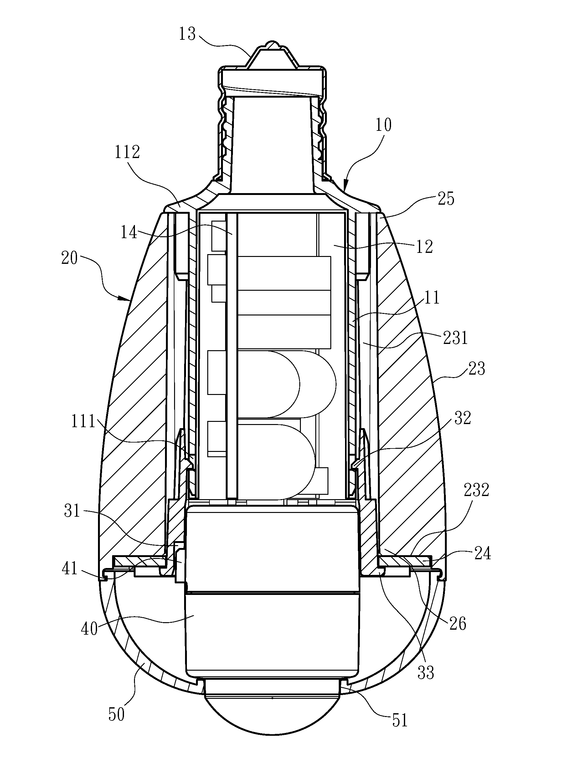 Heat dissipation structure for light bulb assembly