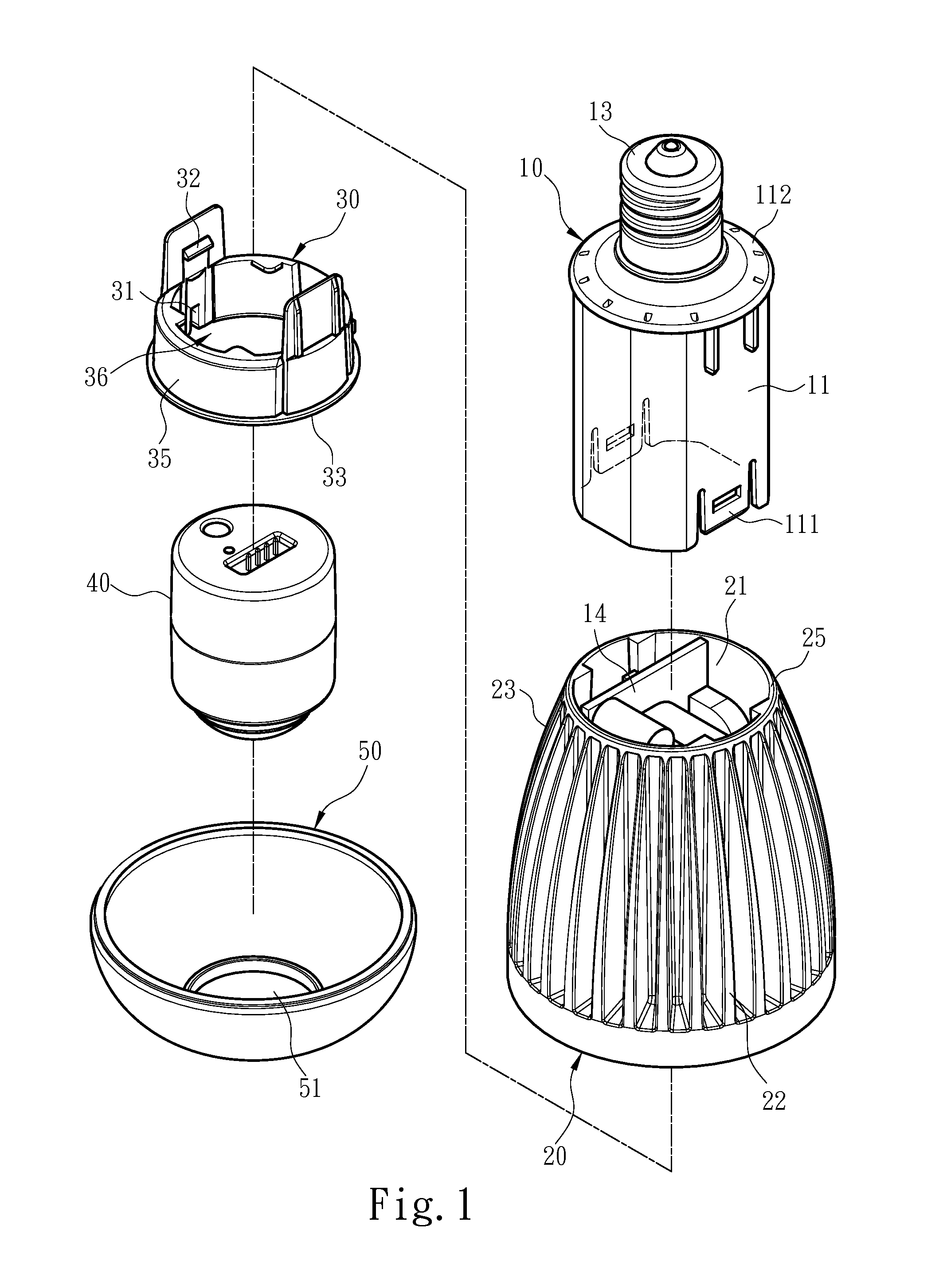 Heat dissipation structure for light bulb assembly