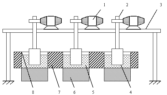 Built-in type electromagnetic stirring device and application method thereof