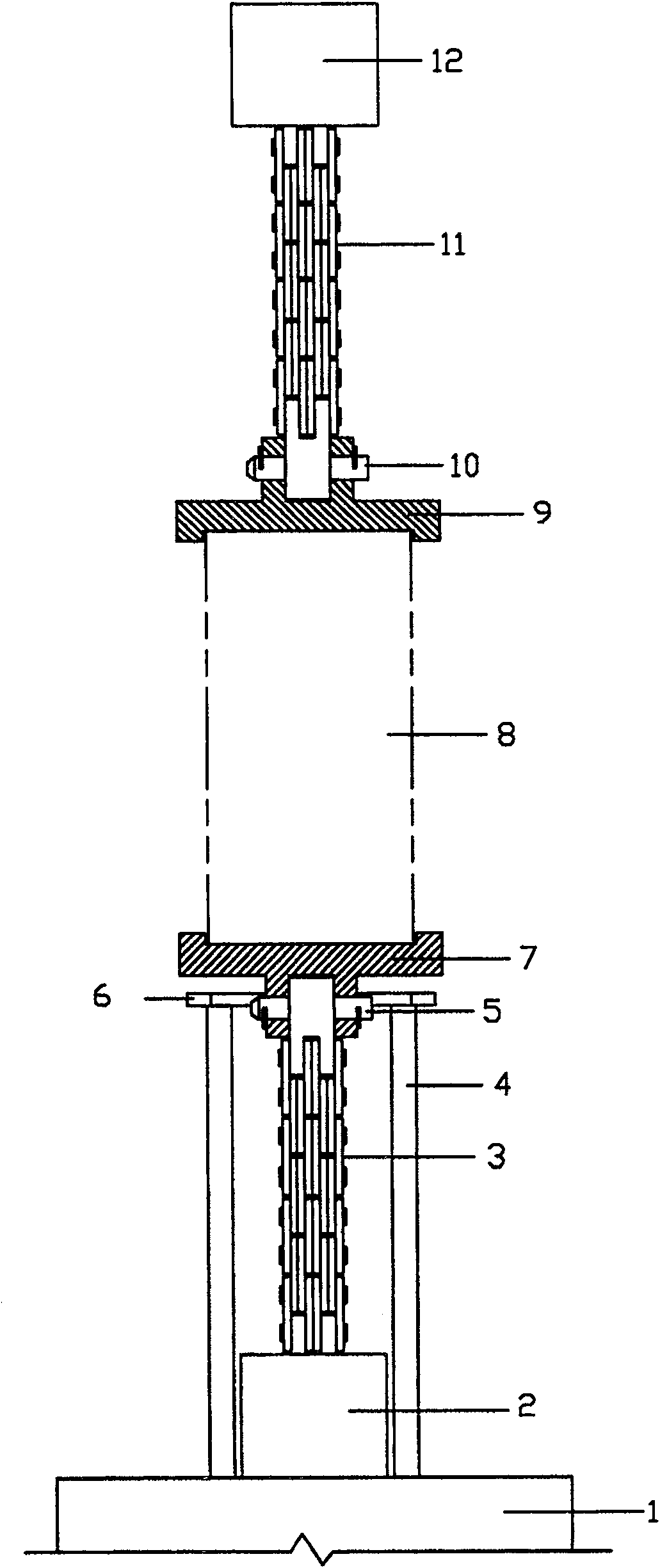 Spring thrust down clamp of direct tensile test