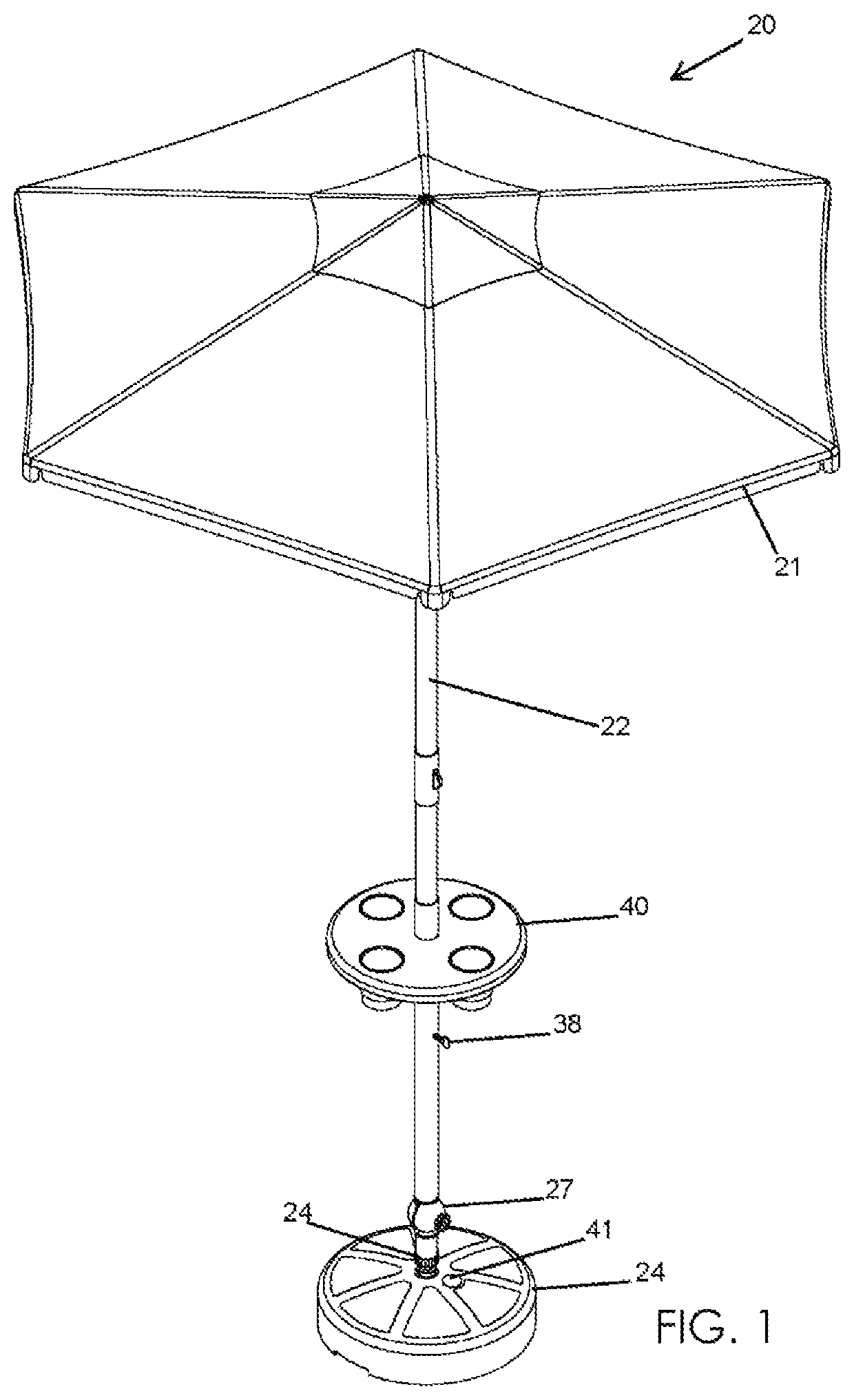 Portable, ergonomic, and selectively adjustable umbrella and seat support structure