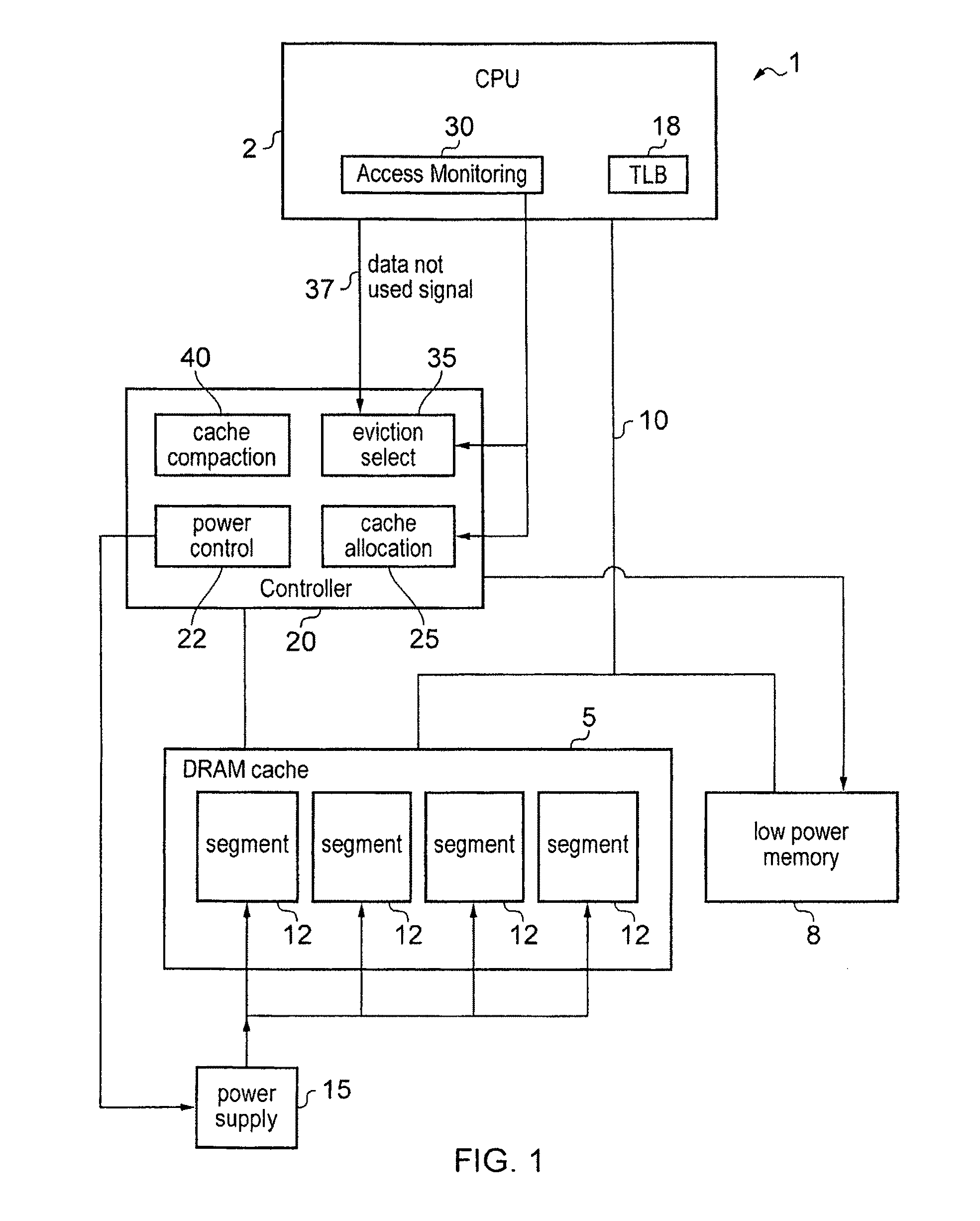 Cache memory with power saving state