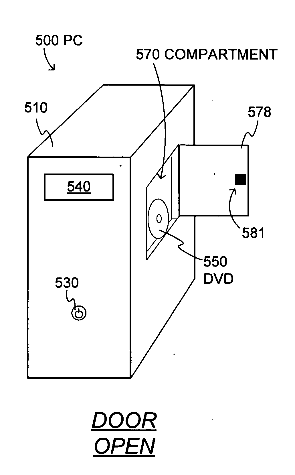 Personal computer system with compartment for long-term storage of associated object and methods