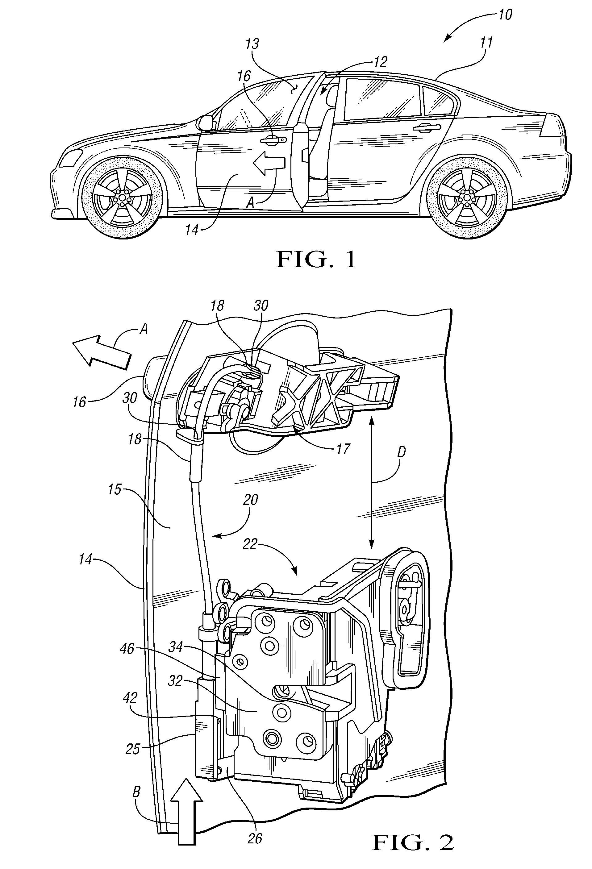 Cable-actuated inertial lock for a vehicle door