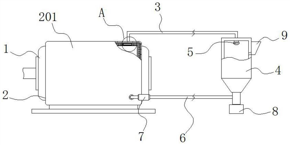 A heat dissipation system with noise reduction function for an engine that is easy to disassemble and assemble