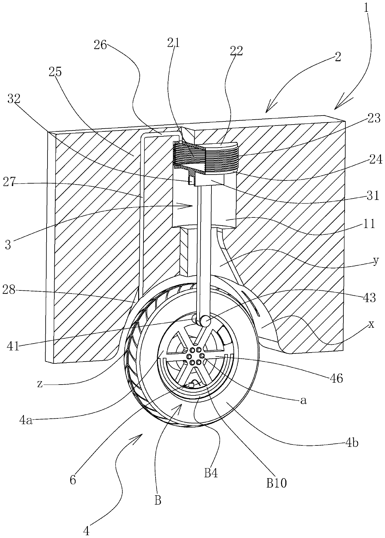 Wheel device suitable for new energy automobile