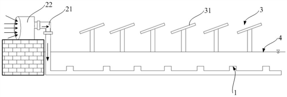 Fishing-light complementary photovoltaic power station and wind energy absorption system thereof