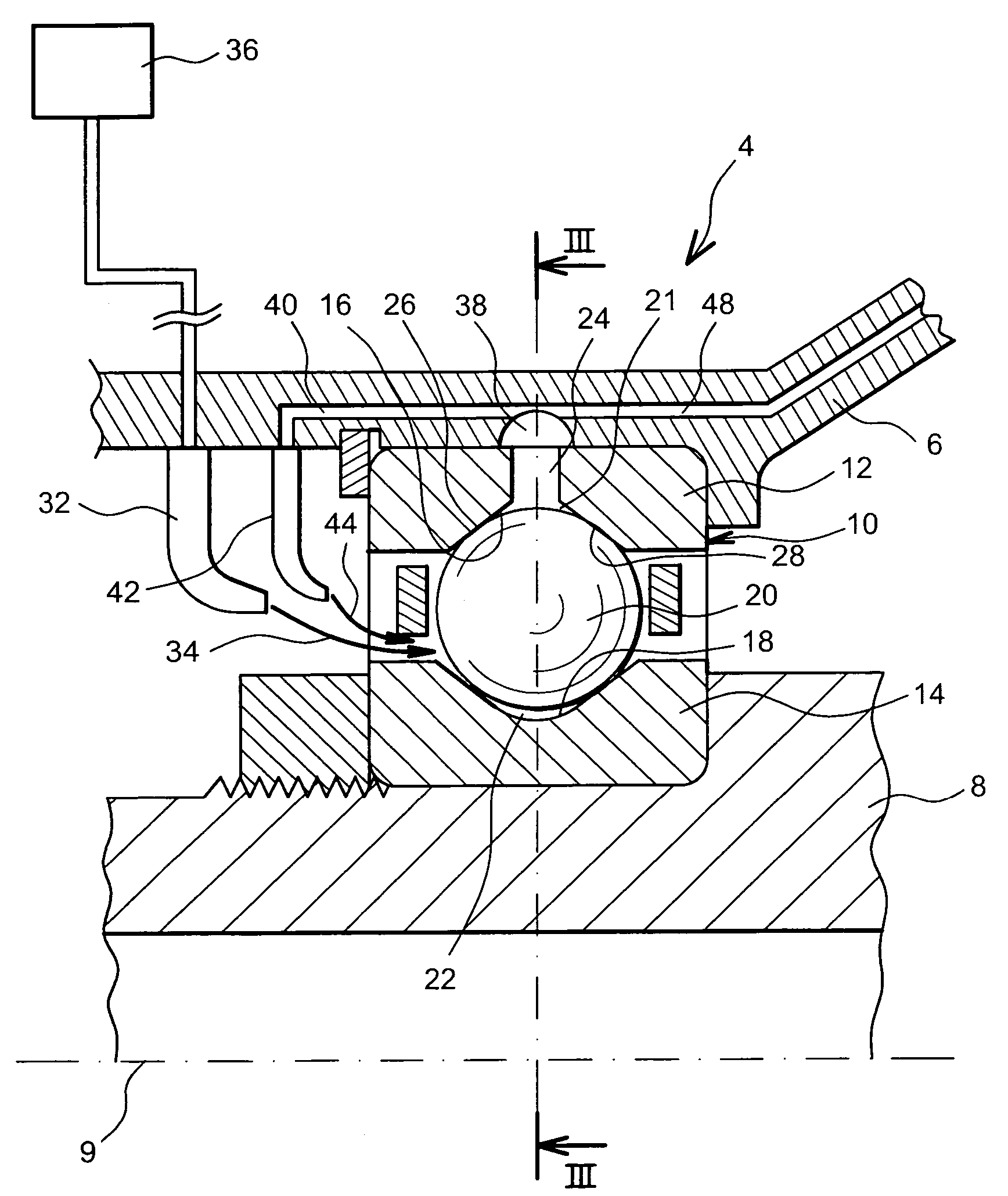 Bearing assembly comprising double injection of liquid lubricant, and aeronautical vehicle comprising at least one such assembly