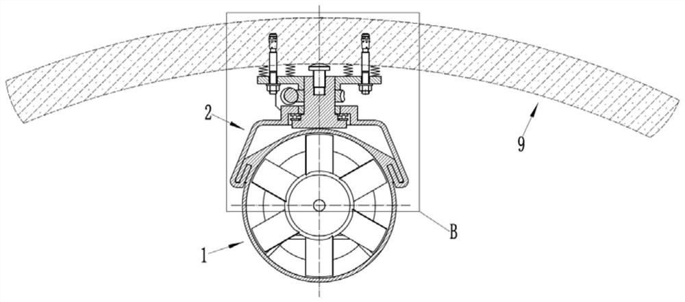 A steerable tunnel jet fan