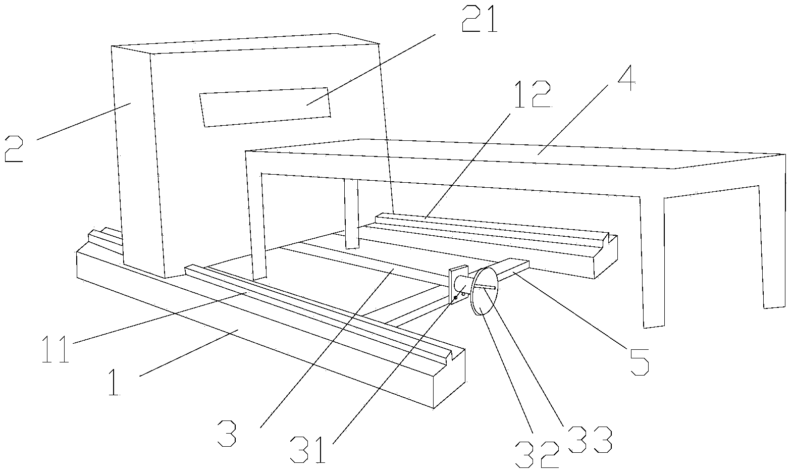 Adjustable position shearing machine