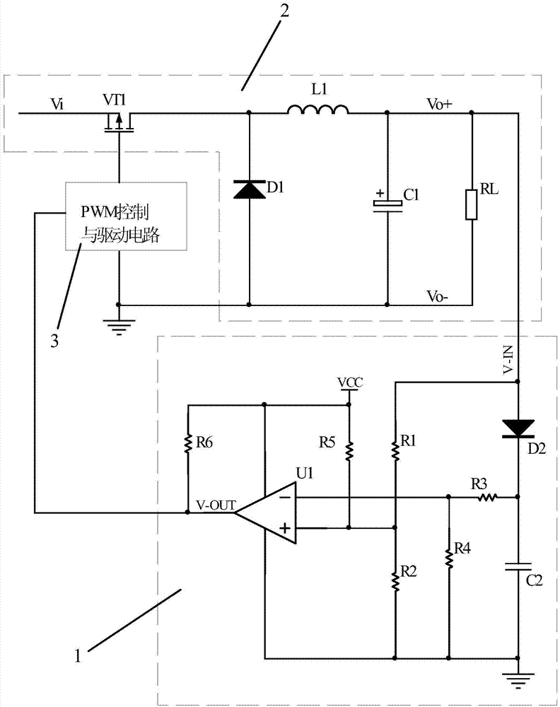 Switching power supply voltage type output short circuit protection circuit and design method thereof