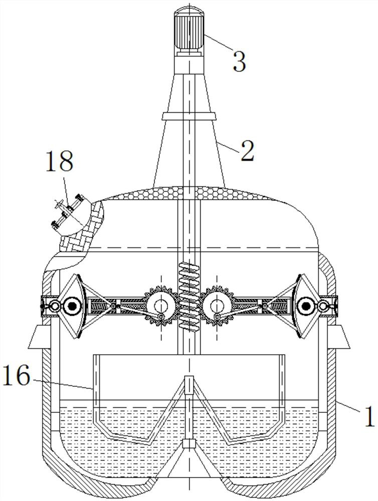 Auxiliary equipment for increasing oxygen dissolving efficiency of reaction kettle by utilizing rotating force