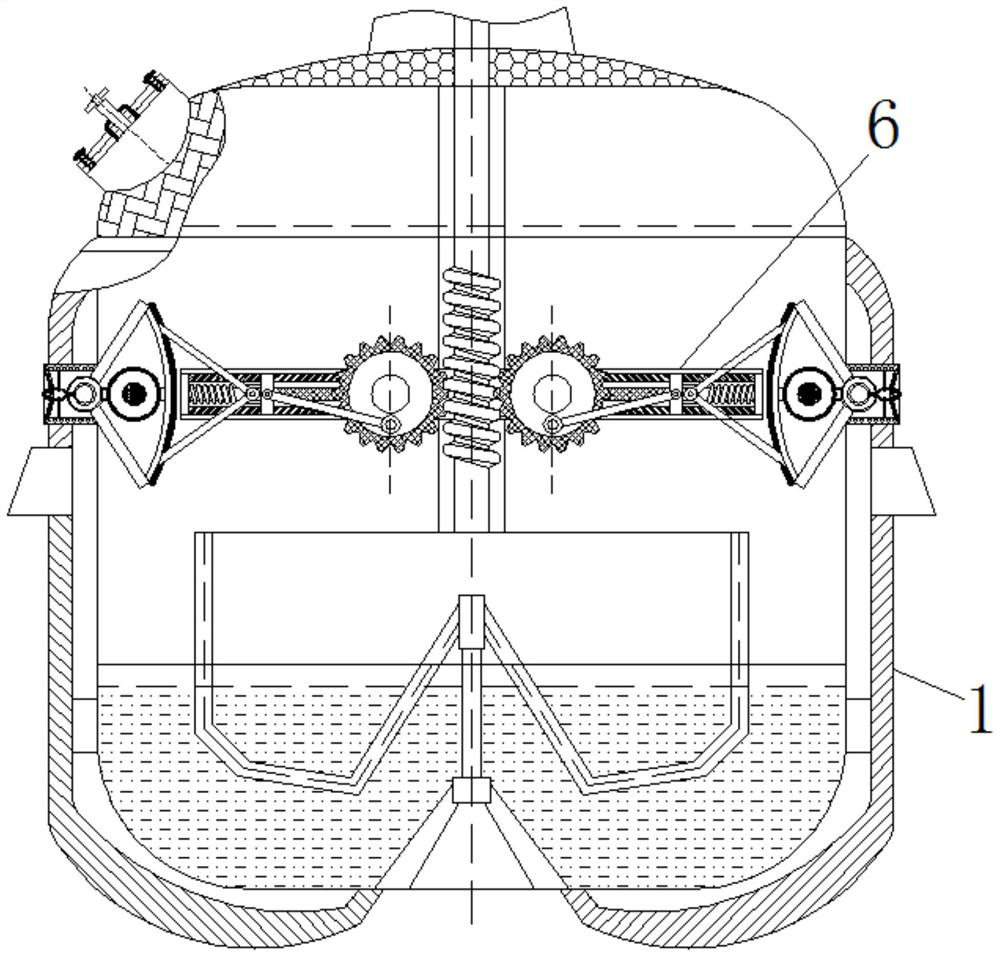 Auxiliary equipment for increasing oxygen dissolving efficiency of reaction kettle by utilizing rotating force