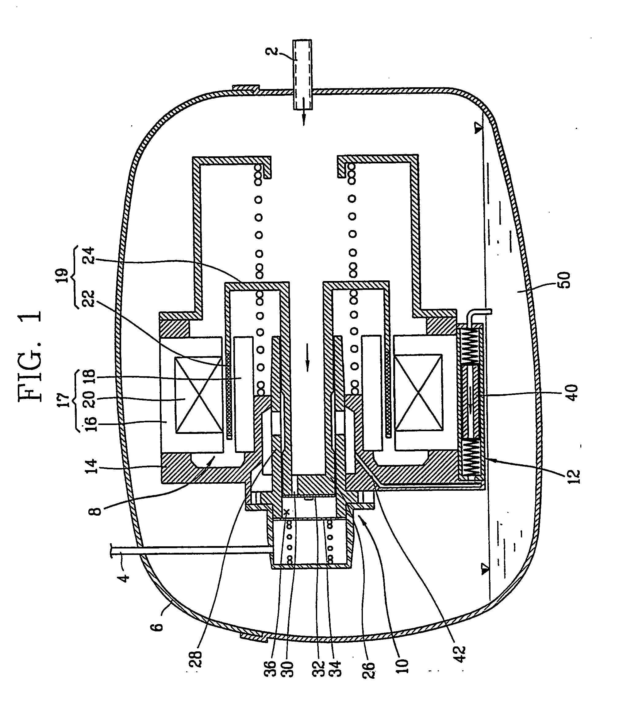 Reciprocating compressor for compressing refrigerant