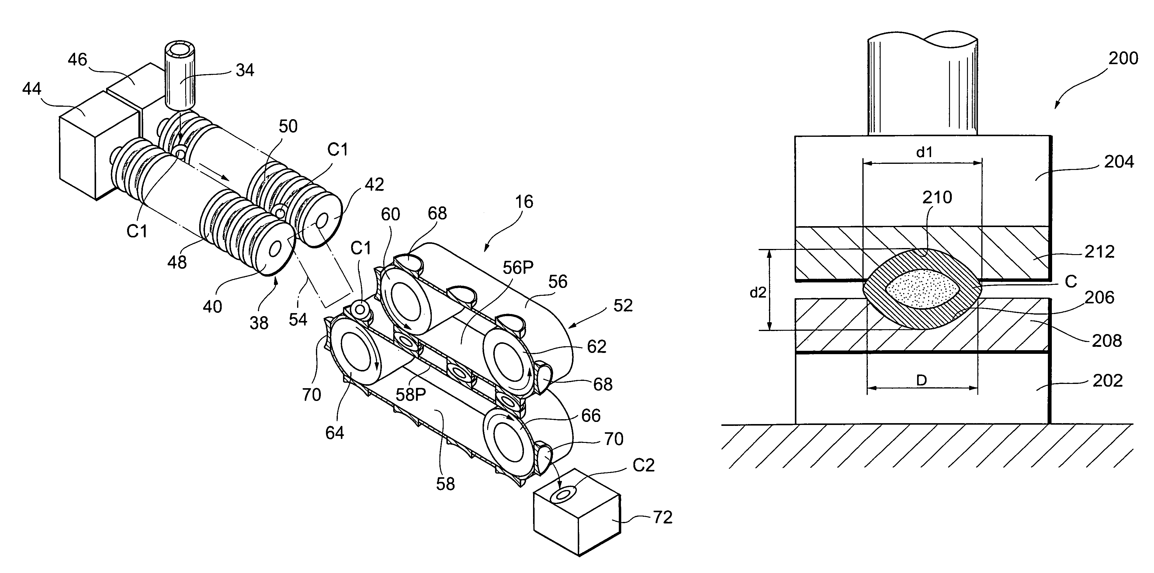 Process for producing aspheric seamless capsule and apparatus therefor