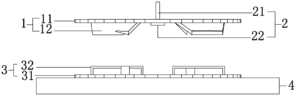 Suspension type top plate hanging structure