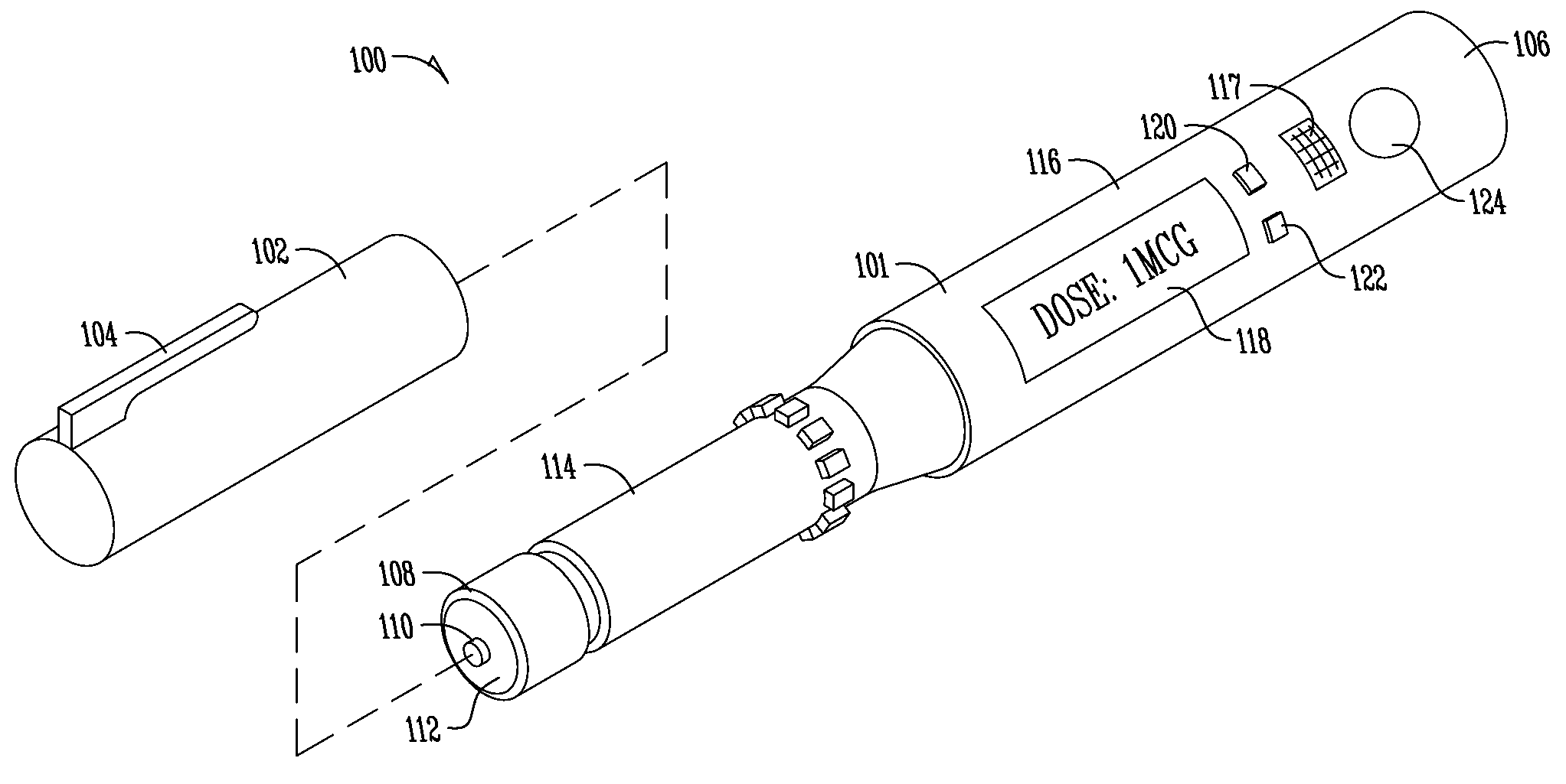 Self-contained medication injection system and method