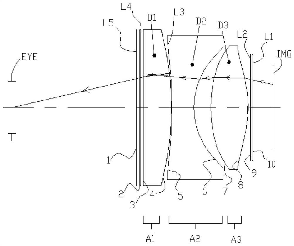 Catadioptric eyepiece optical system and head-mounted display device