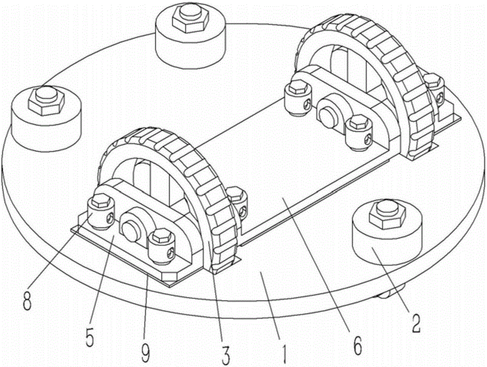 Damping chassis of meal delivery robot