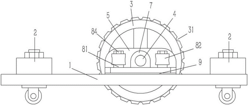 Damping chassis of meal delivery robot