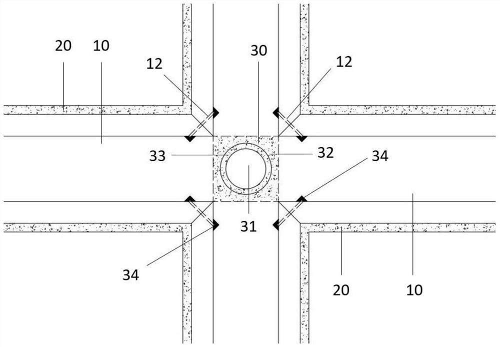 Assembled type anchor rod frame beam structure containing EPS elastic cushion layer and suitable for expansive soil slope