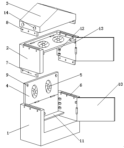 Spliced distribution cabinet with dumping resistance in vibration