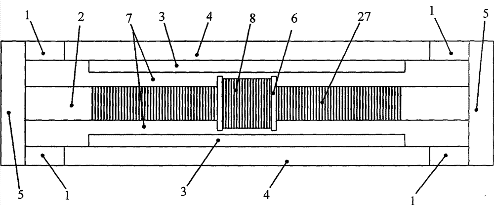 Four-magnetic-circuit symmetric excitation rectangular open magnetic field type electromagnetic vibration table magnetic circuit structure with magnetic field tracking compensation