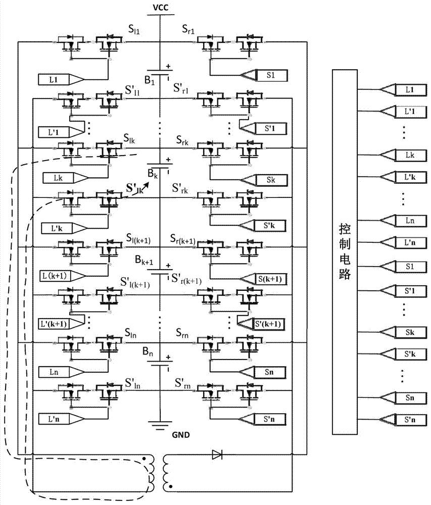 Flyback circuit-based battery pack lossless balance circuit