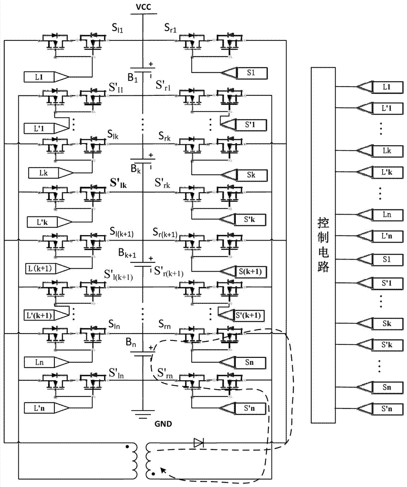 Flyback circuit-based battery pack lossless balance circuit
