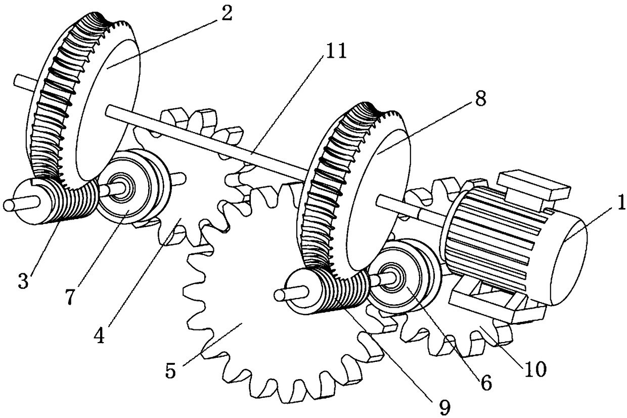Novel worm gear type speed changer and speed changing method thereof
