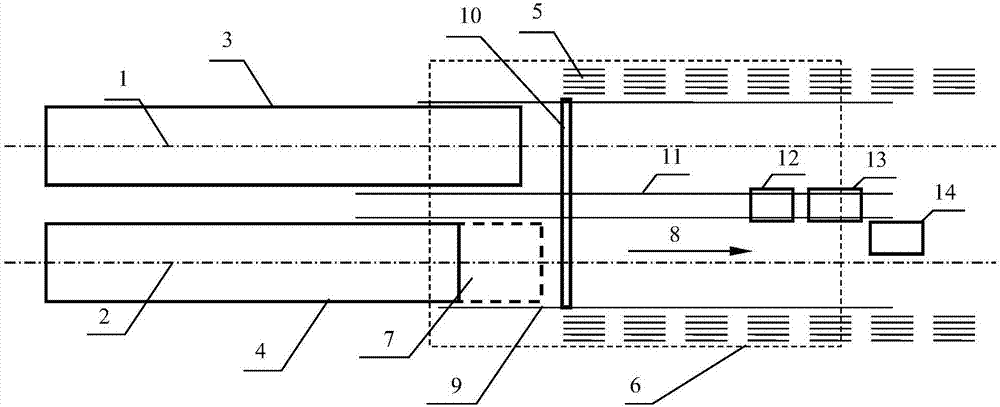 High-speed train ballastless track bed concrete construction surface line-to-line transport device and method