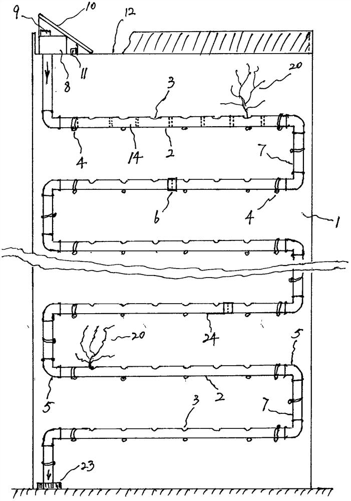 Vertical greening device on the outer wall of high-rise buildings