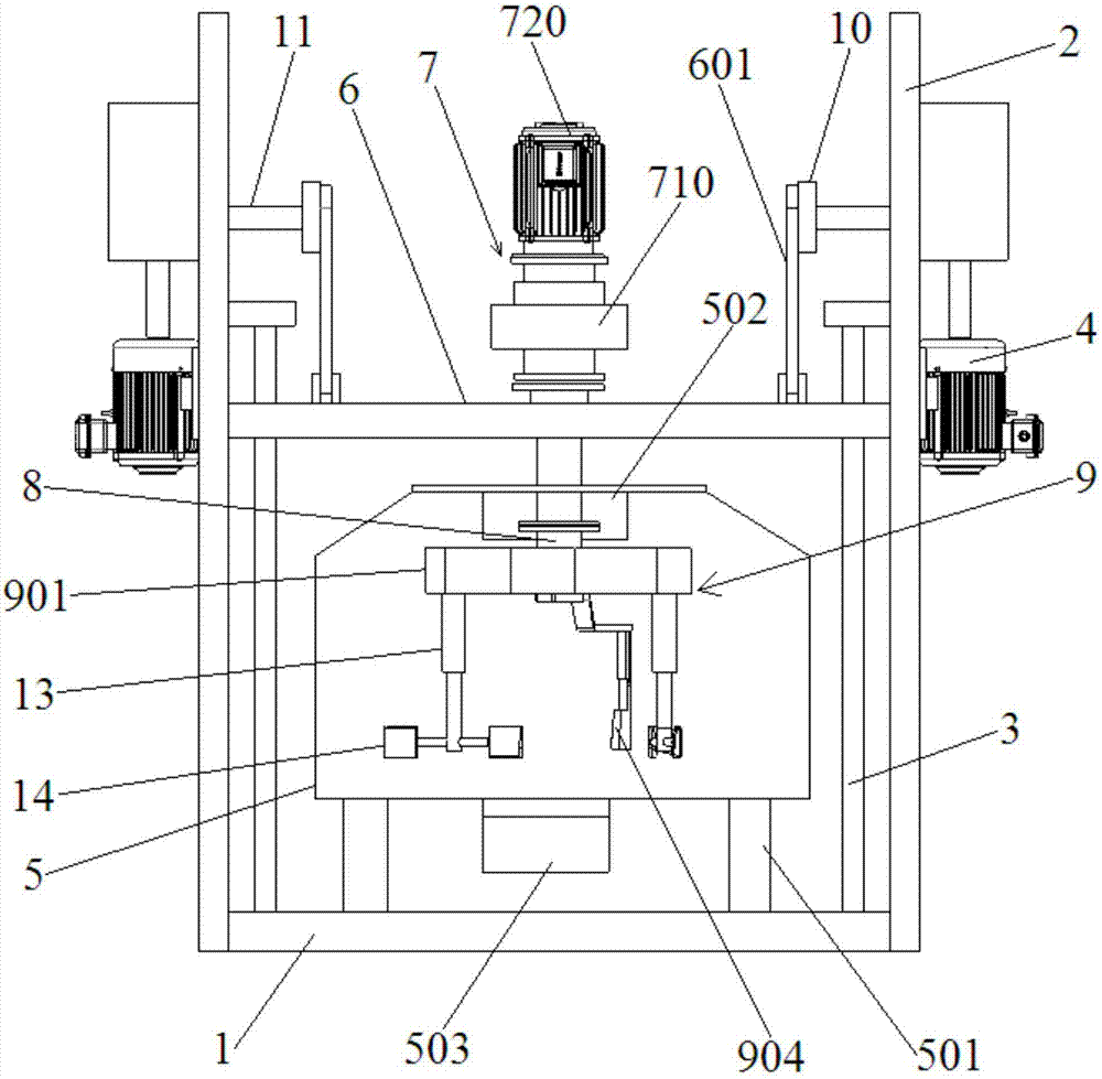 Vertical shaft planet stirring machine capable of lifting materials