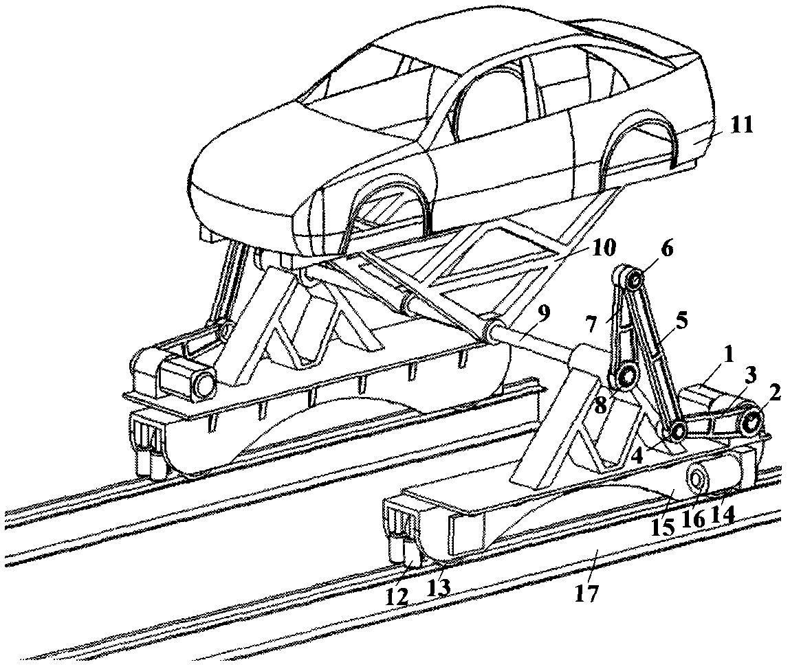 Double-crank automobile coating conveyor and application thereof